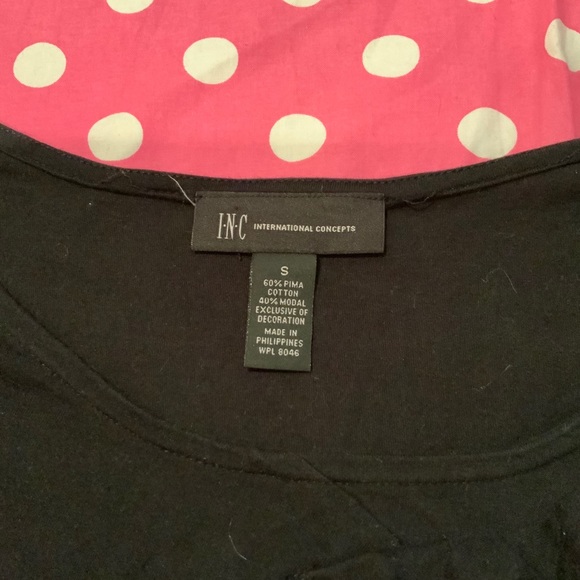 Black fitted short sleeve tee by Inc Sz S - Picture 4 of 4